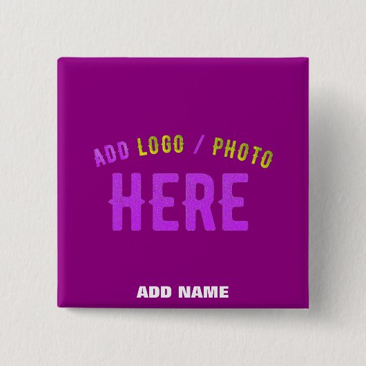 STIJLVOL MODERN  PAARSE GEVERIFIEERD MERK VIERKANTE BUTTON 5,1 CM (Voorkant)