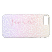 Stijlvol modern Paarse wit gepersonaliseerd patroo Case-Mate iPhone Case (Achterkant (Horizontaal))