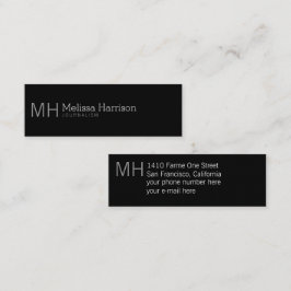 Stijlvol & modern professioneel zwart mini visitekaartje