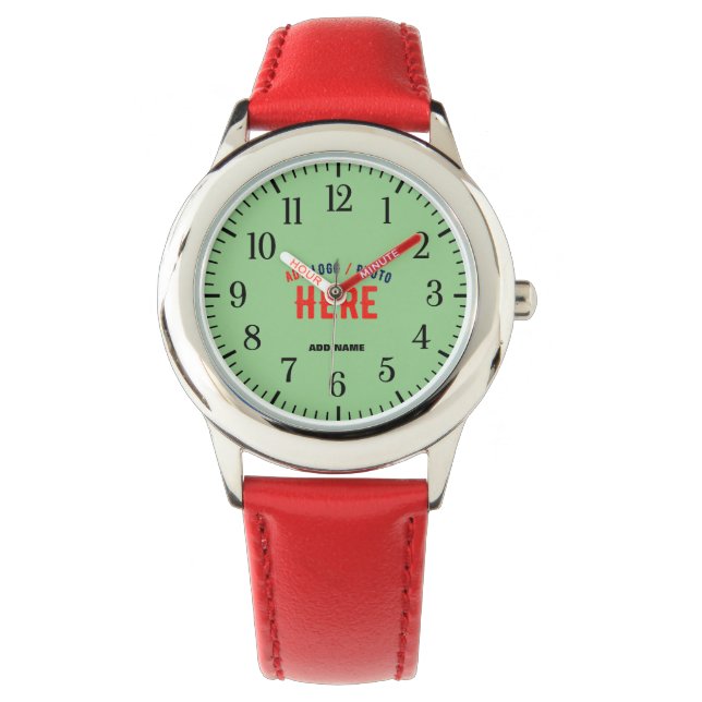 STIJLVOL MODERN  RED MINT GREEN BRANDED HORLOGE (Voorkant)
