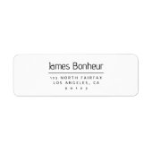 Stijlvol modern retouradres Zwart & Wit Etiket (Voorkant)