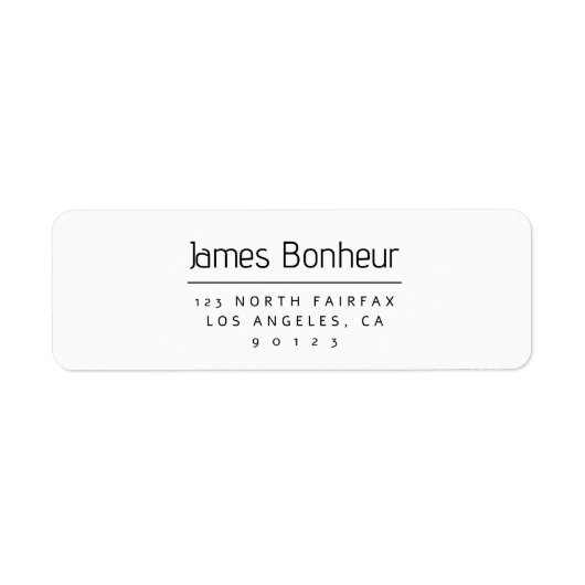 Stijlvol modern retouradres Zwart & Wit Etiket (Voorkant)