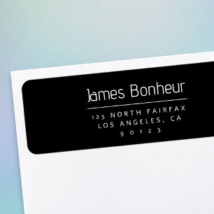 Stijlvol modern retouradres Zwart & Wit Etiket