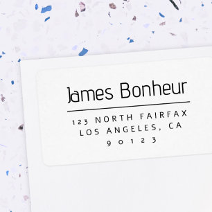 Stijlvol modern retouradres Zwart & Wit Etiket