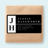 Stijlvol modern retouradres Zwart & Wit Etiket