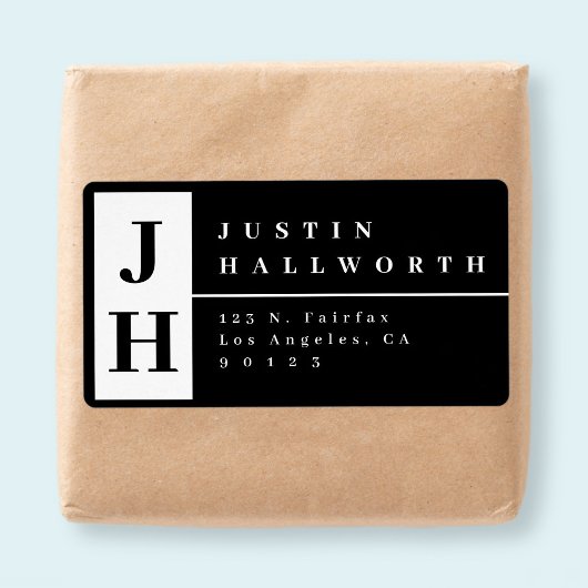 Stijlvol modern retouradres Zwart & Wit Etiket