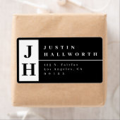 Stijlvol modern retouradres Zwart & Wit Etiket (Insitu)