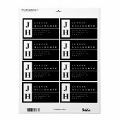 Stijlvol modern retouradres Zwart & Wit Etiket (Full Sheet)