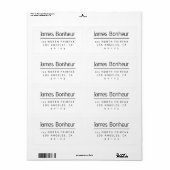 Stijlvol modern retouradres Zwart & Wit Etiket (Full Sheet)