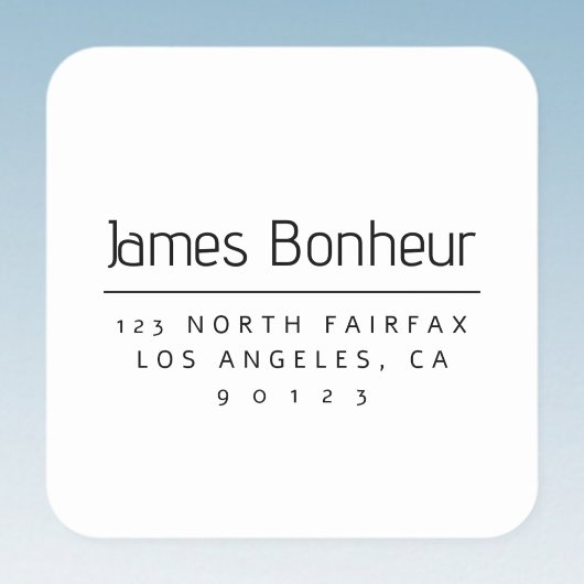 Stijlvol modern retouradres Zwart & Wit Vierkante Sticker