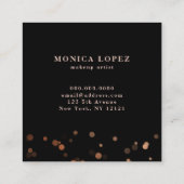 Stijlvol modern roos goud confetti stippen vierkante visitekaartje (Achterkant)