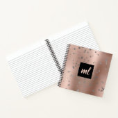 Stijlvol modern roos goud zilveren confetti stippe notitieboek (Binnen)