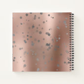 Stijlvol modern roos goud zilveren confetti stippe notitieboek (Achterkant)