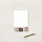 Stijlvol modern roos goud zilveren confetti stippe post-it® notes (Op bureau)