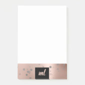 Stijlvol modern roos goud zilveren confetti stippe post-it® notes (Voorkant)