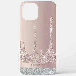 Stijlvol, modern roos goud zilveren glitter druppe Case-Mate iPhone case
