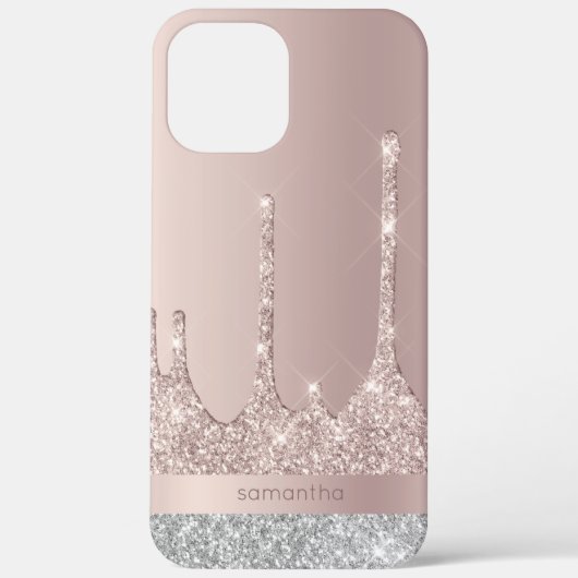 Stijlvol, modern roos goud zilveren glitter druppe Case-Mate iPhone case (Achterkant)