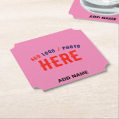 STIJLVOL MODERN  ROZE GEVERIFIEERD BRANDED KARTONNEN ONDERZETTERS (Gekanteld)