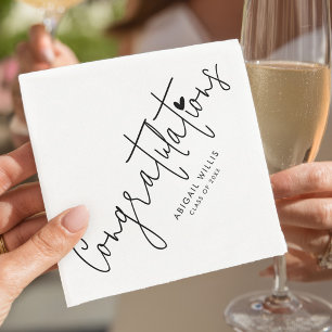 Stijlvol Modern Schrift Afstudeerfeest Maatwerk Servet