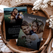 Stijlvol Modern Script 2-foto bruiloft Bedankkaart