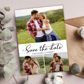 Stijlvol modern script 3 fotocollage bruiloft save the date