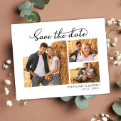 Stijlvol modern script 3 fotocollage bruiloft save the date