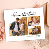 Stijlvol modern script 3 fotocollage bruiloft save the date