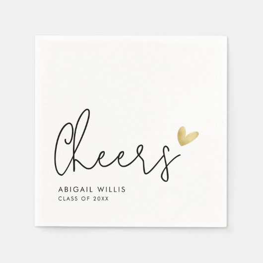 Stijlvol Modern Script Afstuderen Party Custom Servet (Voorkant)