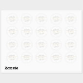 Stijlvol modern script Floral Gold Orchid Wedding Ronde Sticker (Vel)
