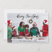 Stijlvol Modern Script Foto Vrolijk Kerstmis Feestdagenkaart (Voorkant)
