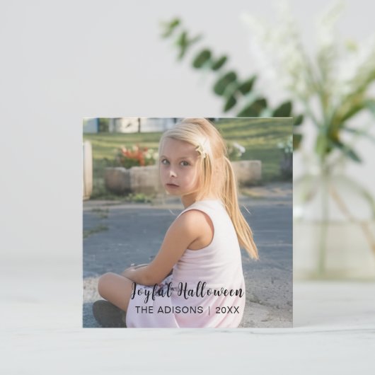 Stijlvol modern script Halloween-foto vakantie (Staand voorkant)