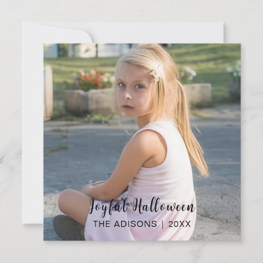 Stijlvol modern script Halloween-foto vakantie  (Voorkant)
