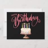 Stijlvol Modern Script Kleurrijke Happy Birthday Notitiekaartje (Voorkant)