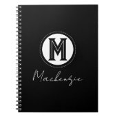 Stijlvol modern Script Monogram Kantoor 3 Ring Bin Notitieboek (Voorkant)