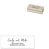 Stijlvol modern script retouradres hout rubberstempel (Gestempeld)