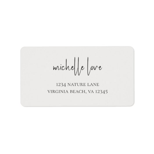 Stijlvol modern Script Return-adres Etiket (Voorkant)