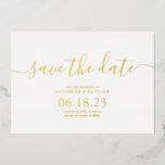 Stijlvol modern script save-the-datekaart voor tro folie uitnodiging<br><div class="desc">Eenvoudige save-the-datekaarten met modern script voor trouwfeest. Voor meer geavanceerde aanpassingen van dit ontwerp klikt u op de "Aanpassen" knop! Overeenkomende items en meer kleur opties zijn ook beschikbaar op verzoek.</div>