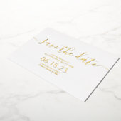 Stijlvol Modern Script Trouwkaart 'Save the Date' Folie Uitnodiging (Gedraaid)