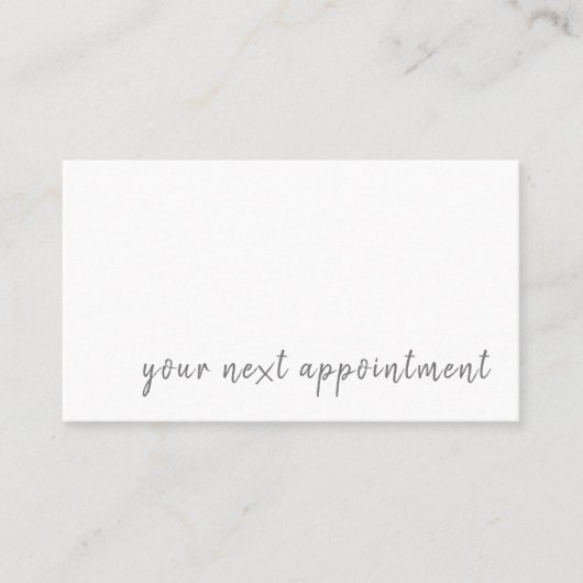 Stijlvol, modern script | Uw volgende benoeming Visitekaartje (Voorkant)