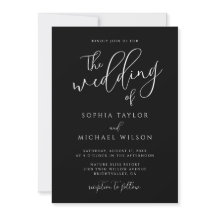 Stijlvol Modern Script Zwart-Wit Bruiloft