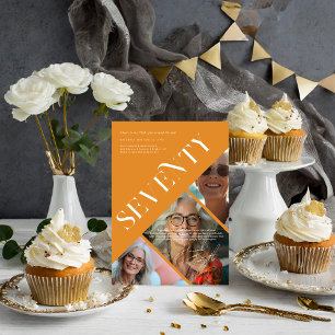 Stijlvol Modern Seventy   70e verjaardag 3 foto Kaart