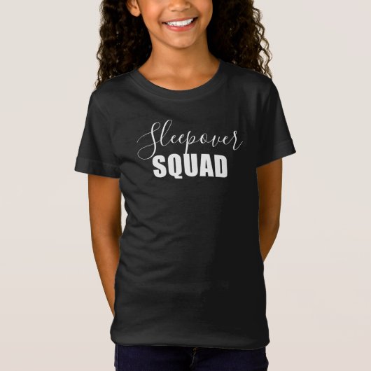 Stijlvol Modern Sleepover Squad Wit Ontwerp T-shirt (Voorkant)