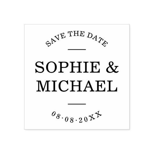 Stijlvol modern stel slaat de datum op rubberstempel (Afrduk)