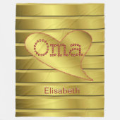 stijlvol, modern, trendy, faux goud, goud, goudvuu fleece deken (Voorkant)