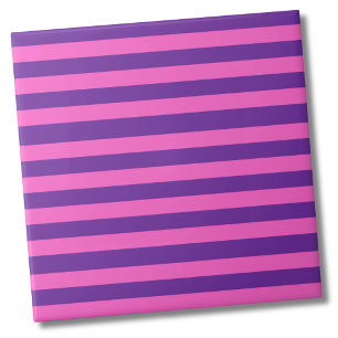Stijlvol modern vet roze Paarse strepen patroon Tegeltje