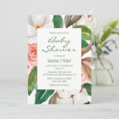 Stijlvol modern Waterverf Floral Baby shower Kaart (Staand voorkant)
