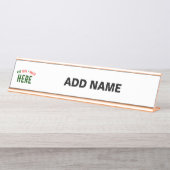 STIJLVOL MODERN  WIT GEVERIFIEERD BRANDED BUREAU NAAMBORDJE (Voorkant)