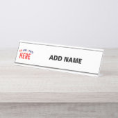 STIJLVOL MODERN  WIT GEVERIFIEERD BRANDED BUREAU NAAMBORDJE (Voorkant)