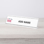 STIJLVOL MODERN  WIT GEVERIFIEERD BRANDED BUREAU NAAMBORDJE (Voorkant)