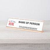 STIJLVOL MODERN  WIT GEVERIFIEERD BRANDED BUREAU NAAMBORDJE (Voorkant)